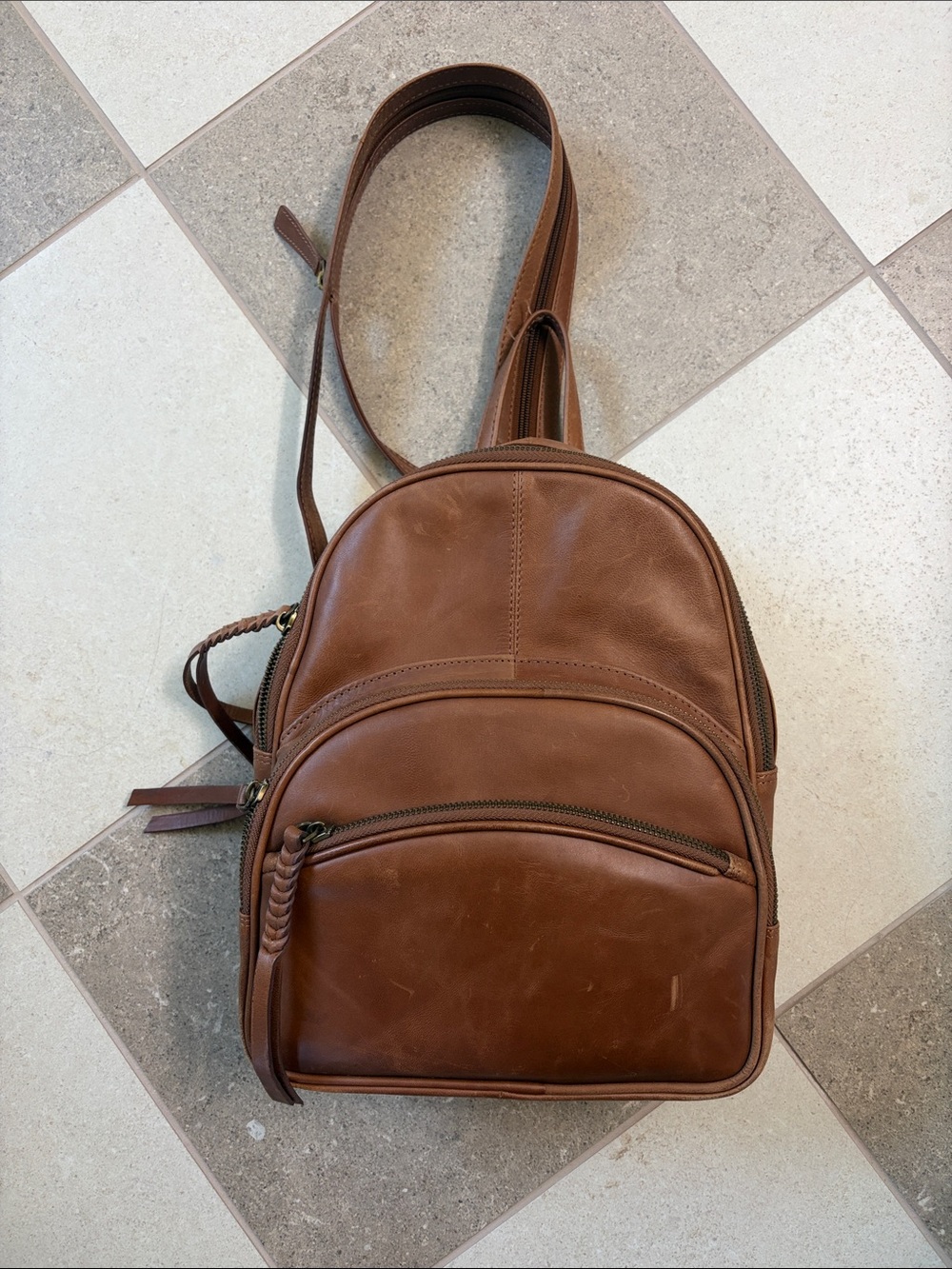 Tommy Bahama Brown Leather Backpack